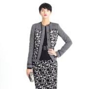 $2,990 OSCAR DE LA RENTA EXCLUSIVE TWEED LACE SILK LINED RUNWAY JACKET US 4
